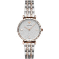 Emporio Armani Gianni T-Bar AR11293 32mm Women's Quartz Watch – Rose Gold Crystal-Set & Two-Tone Silver and Rose Gold Stainless Steel Bracelet
