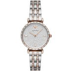 Emporio Armani Gianni T-Bar AR11293 32mm Women's Quartz Watch – Rose Gold Crystal-Set & Two-Tone Silver and Rose Gold Stainless Steel Bracelet