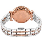 Emporio Armani Gianni T-Bar AR11293 32mm Women's Quartz Watch – Rose Gold Crystal-Set & Two-Tone Silver and Rose Gold Stainless Steel Bracelet