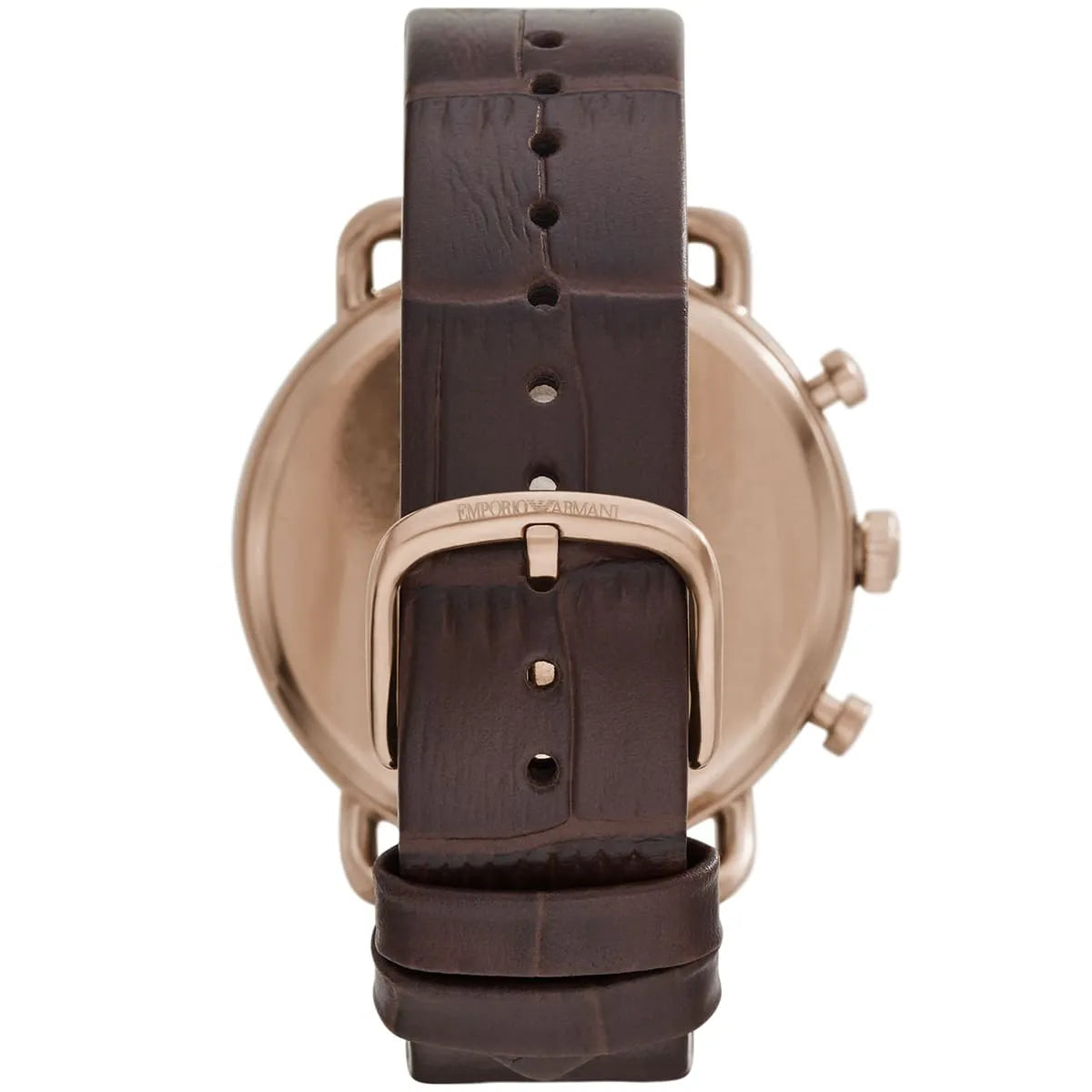 Emporio Armani Aviator AR11334 43mm Men's Chronograph Watch – Green & Rose Gold Genuine Leather Strap