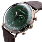 Emporio Armani Aviator AR11334 43mm Men's Chronograph Watch – Green & Rose Gold Genuine Leather Strap