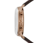 Emporio Armani Aviator AR11334 43mm Men's Chronograph Watch – Green & Rose Gold Genuine Leather Strap