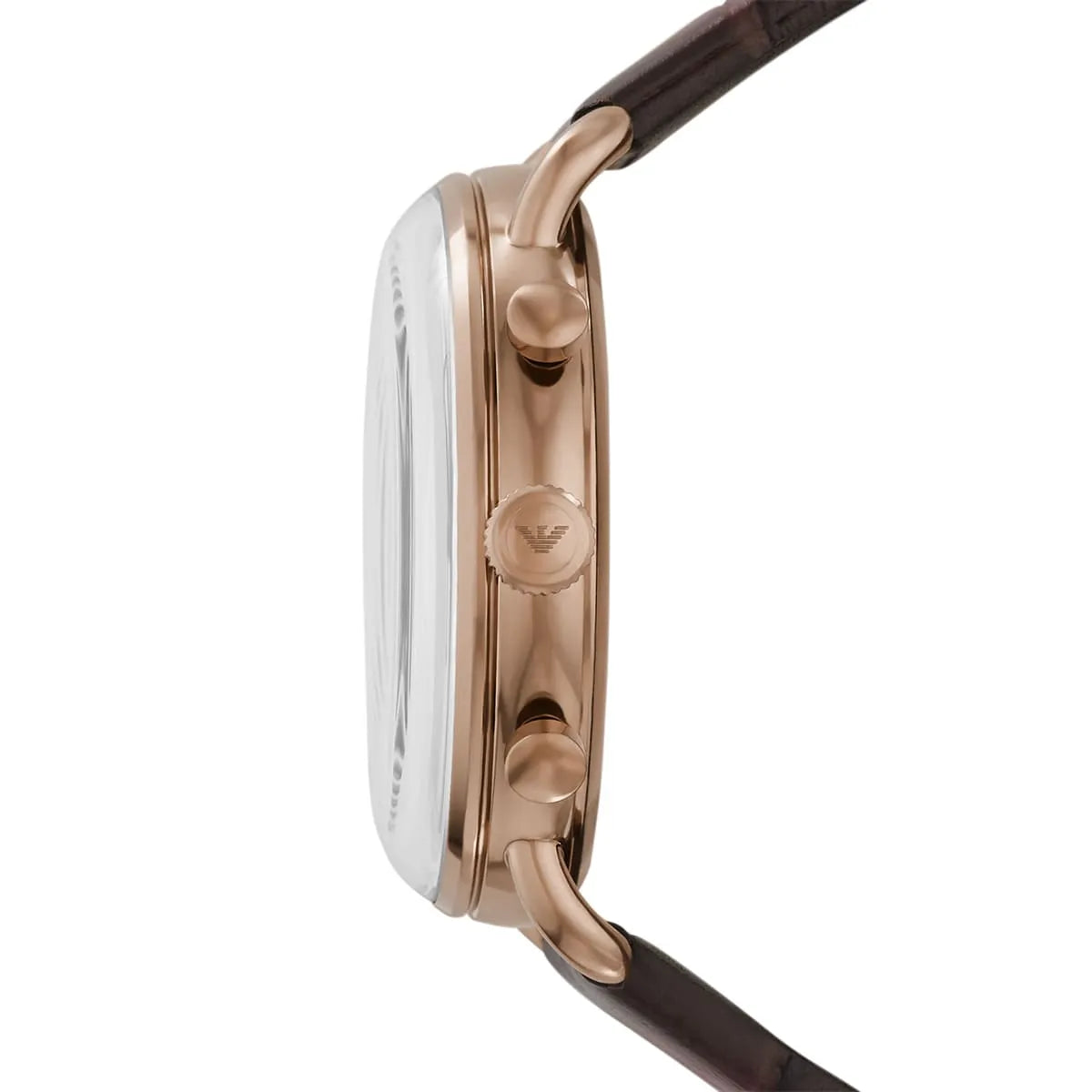 Emporio Armani Aviator AR11334 43mm Men's Chronograph Watch – Green & Rose Gold Genuine Leather Strap