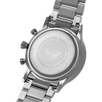 Emporio Armani Giovanni AR11348 43mm Men's Chronograph Watch – Navy Blue Sunray & Navy Blue Genuine Leather Strap