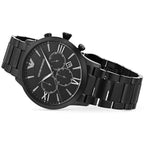 Emporio Armani Giovanni AR11349 43mm Men's Chronograph Watch – Black & Silver-Tone Stainless Steel Bracelet