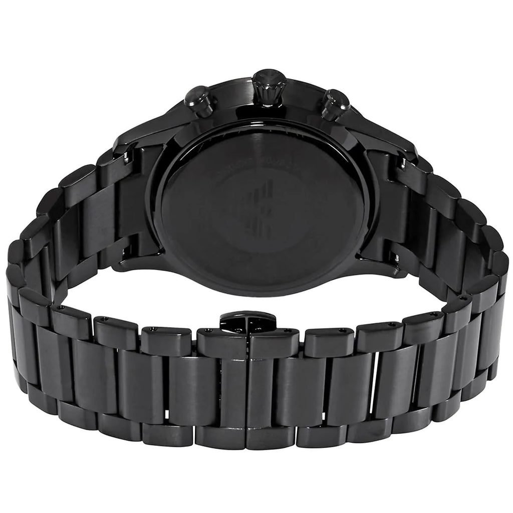 Emporio Armani Giovanni AR11349 43mm Men's Chronograph Watch – Black & Silver-Tone Stainless Steel Bracelet