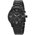 Emporio Armani Giovanni AR11349 43mm Men's Chronograph Watch – Black & Silver-Tone Stainless Steel Bracelet