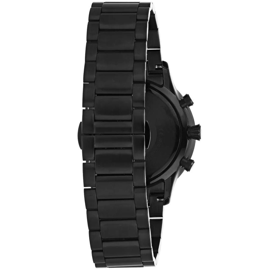Emporio Armani Giovanni AR11349 43mm Men's Chronograph Watch – Black & Silver-Tone Stainless Steel Bracelet