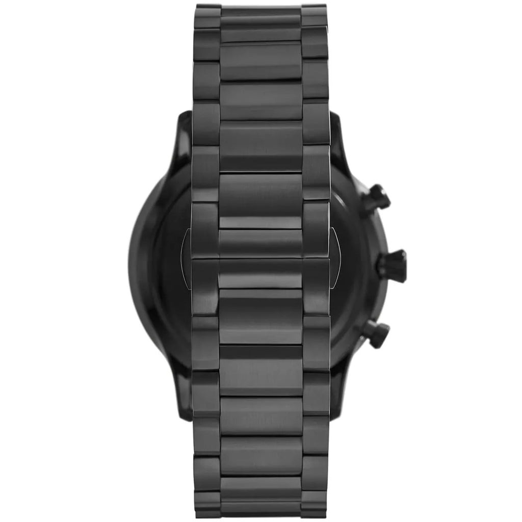 Emporio Armani Giovanni AR11349 43mm Men's Chronograph Watch – Black & Silver-Tone Stainless Steel Bracelet