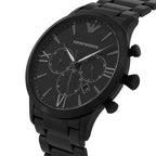 Emporio Armani Giovanni AR11349 43mm Men's Chronograph Watch – Black & Silver-Tone Stainless Steel Bracelet