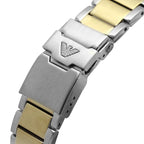 Emporio Armani Diver AR11361 43mm Men's Chronograph Watch – Two-Tone Sunray & Two-Tone Rubber Strap