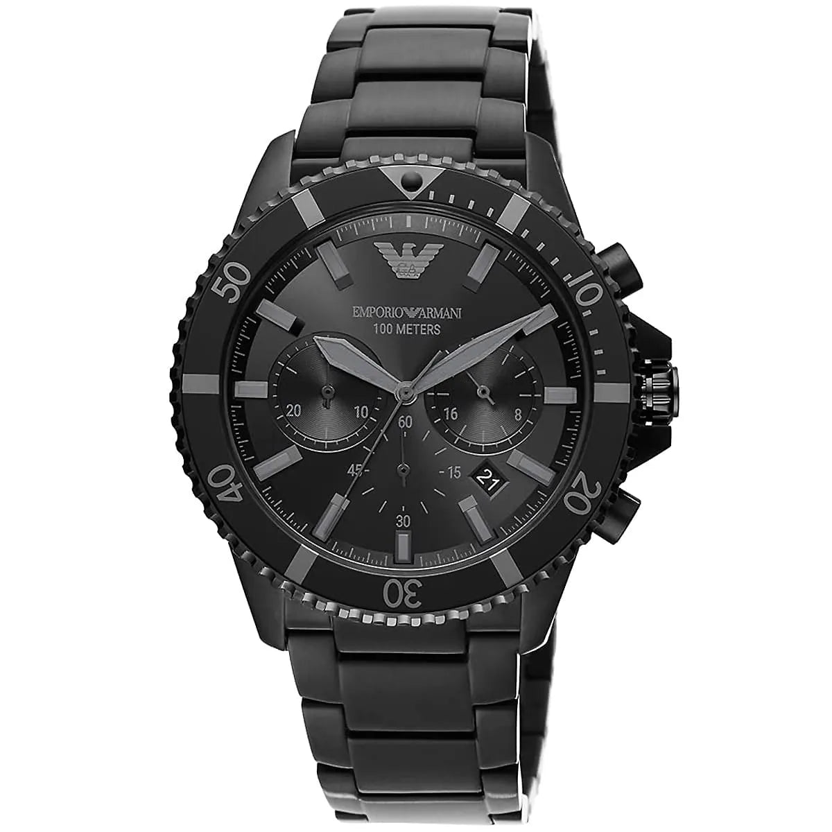 Emporio Armani Diver AR11363 Men's Chronograph Watch – Black & Black Stainless Steel Bracelet