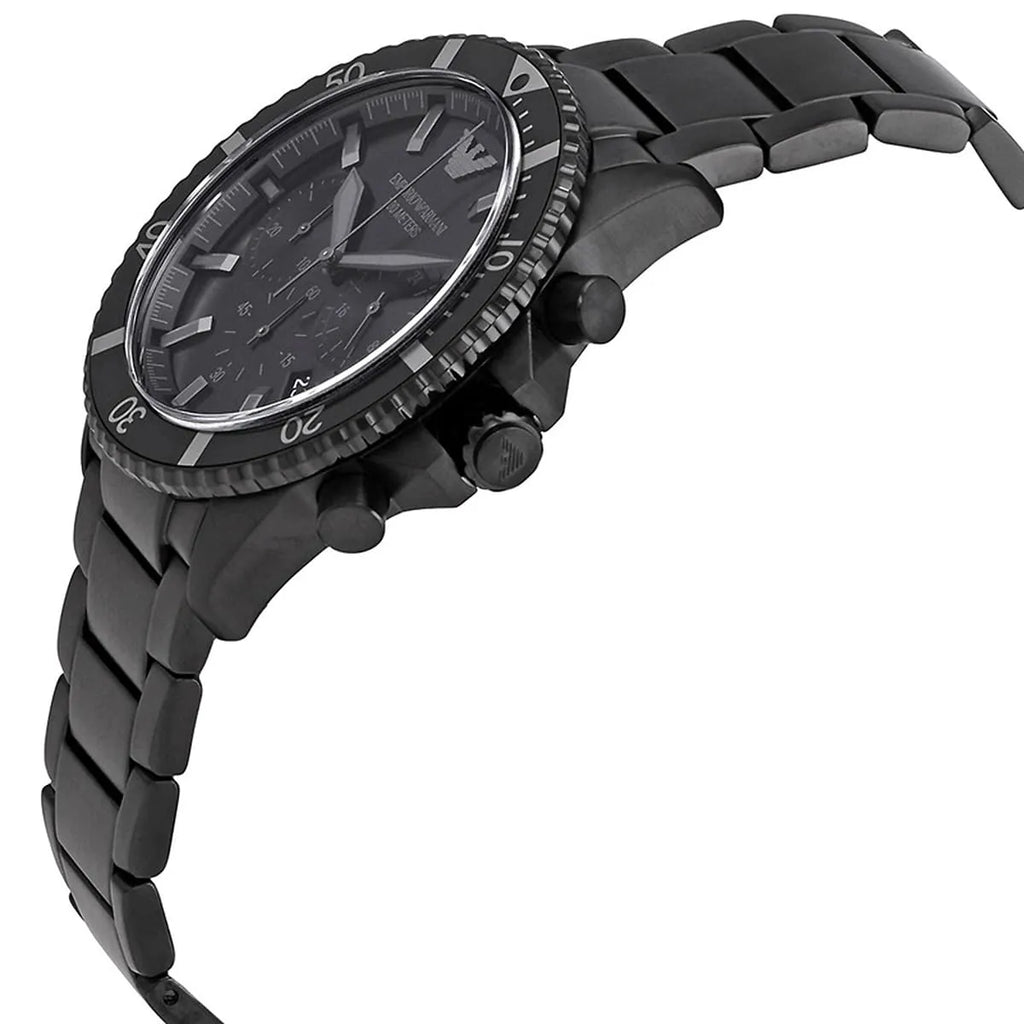 Emporio Armani Diver AR11363 Men's Chronograph Watch – Black & Black Stainless Steel Bracelet