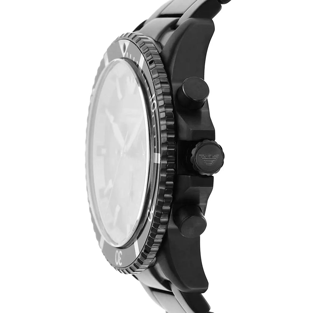 Emporio Armani Diver AR11363 Men's Chronograph Watch – Black & Black Stainless Steel Bracelet