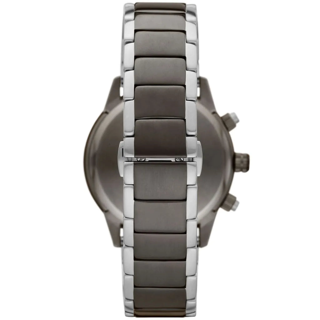 Emporio Armani Mario AR11391 Men's Chronograph Watch – Grey Sunray & Gunmetal Stainless Steel Bracelet