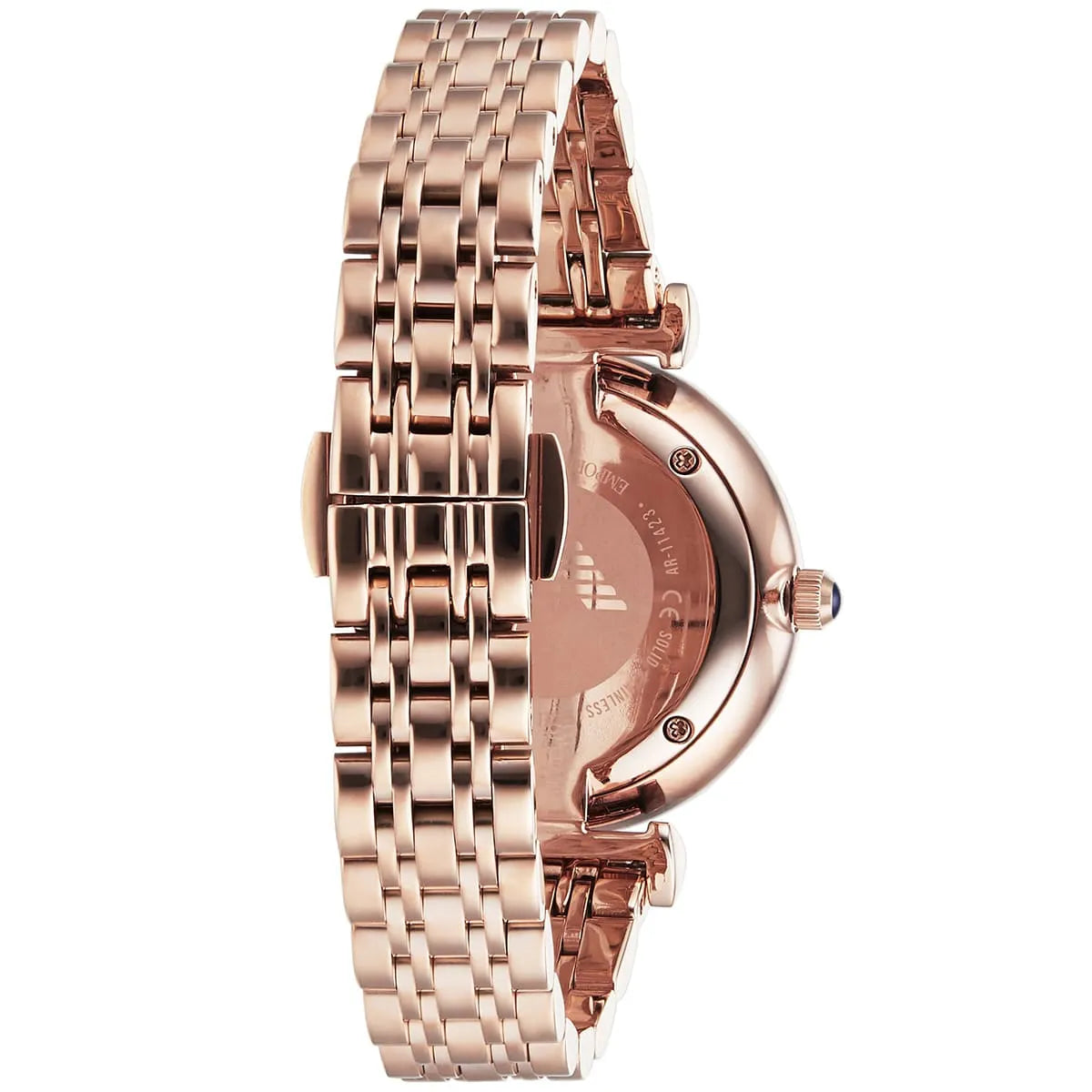 Emporio Armani Gianni T-Bar AR11423 32mm Women's Quartz Watch – Navy Blue & Rose Gold Stainless Steel Bracelet