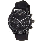 Emporio Armani Mario AR11453 43mm Men's Chronograph Watch – Black & Black Textile Strap