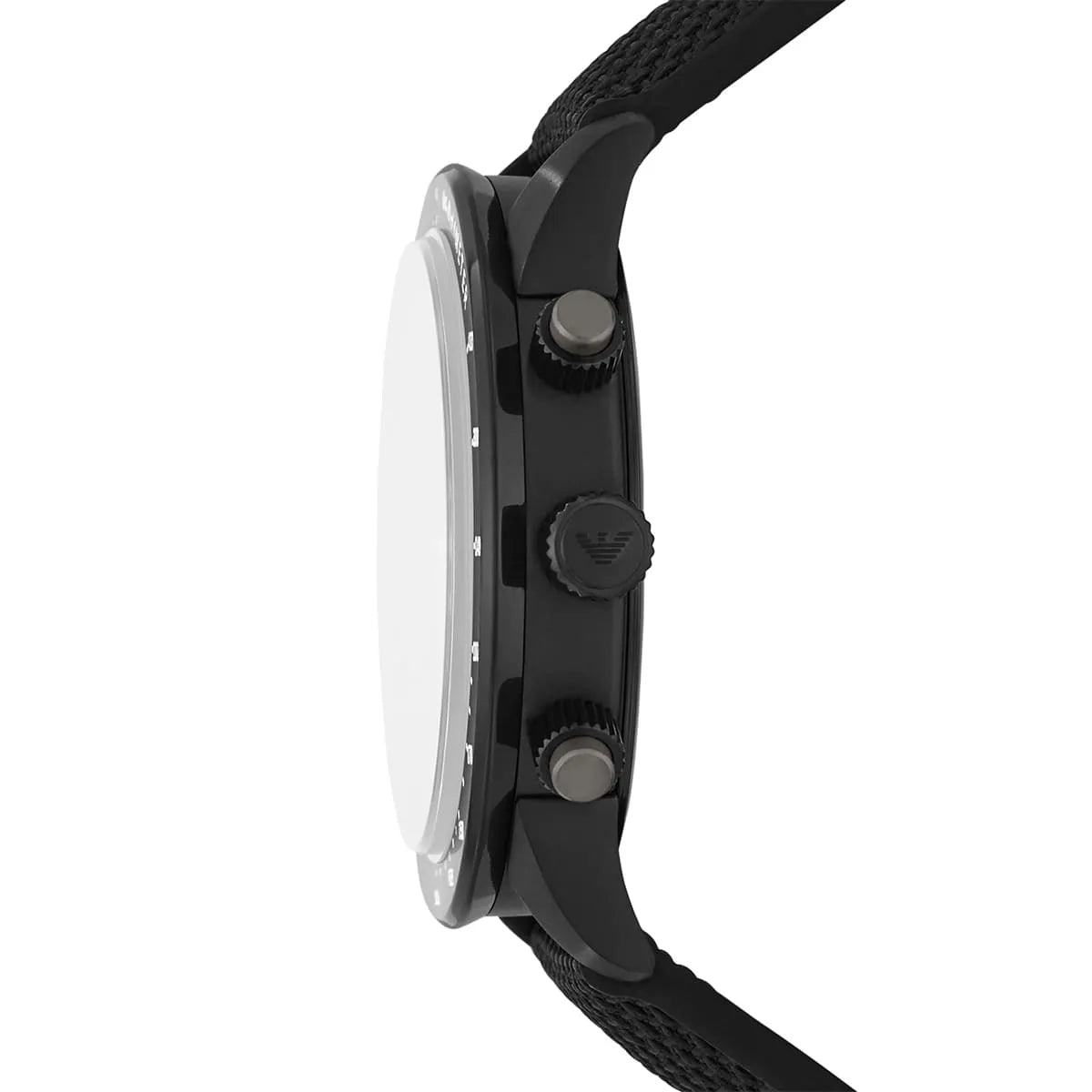 Emporio Armani Mario AR11453 43mm Men's Chronograph Watch – Black & Black Textile Strap