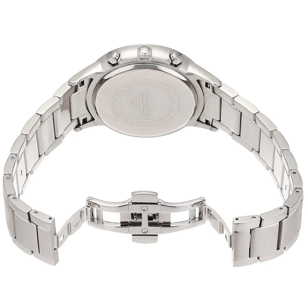 Emporio Armani Renato AR11458 43mm Men's Chronograph Watch – Royal Blue Textured & Royal Blue Stainless Steel Bracelet