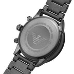 Emporio Armani Mario AR11471 43mm Men's Chronograph Watch – Silver & Gunmetal Stainless Steel Bracelet