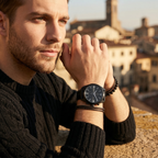 Emporio Armani Claudio AR11483 43mm Men's Chronograph Watch – Black & Black Genuine Leather Strap