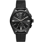 Emporio Armani Claudio AR11483 43mm Men's Chronograph Watch – Black & Black Genuine Leather Strap