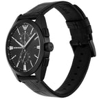 Emporio Armani Claudio AR11483 43mm Men's Chronograph Watch – Black & Black Genuine Leather Strap