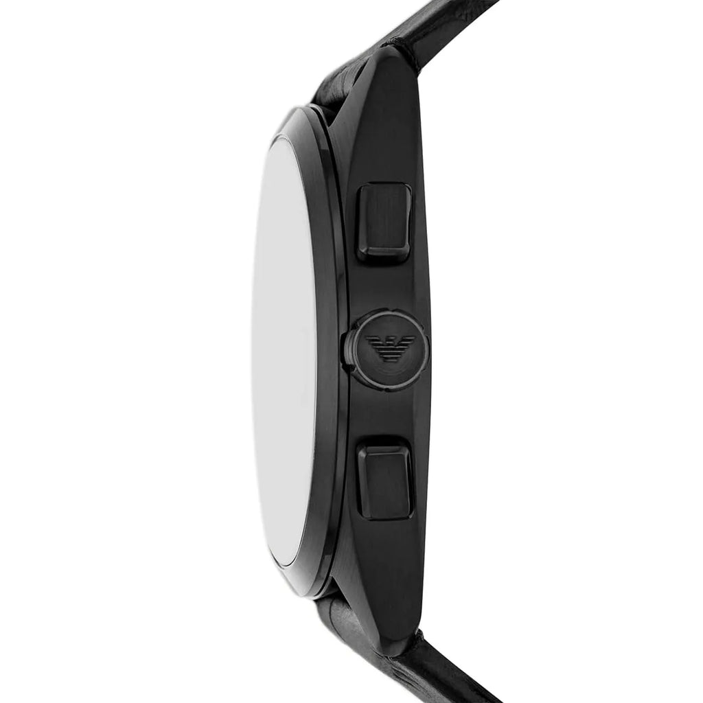 Emporio Armani Claudio AR11483 43mm Men's Chronograph Watch – Black & Black Genuine Leather Strap