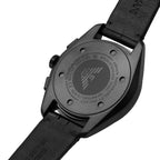Emporio Armani Claudio AR11483 43mm Men's Chronograph Watch – Black & Black Genuine Leather Strap
