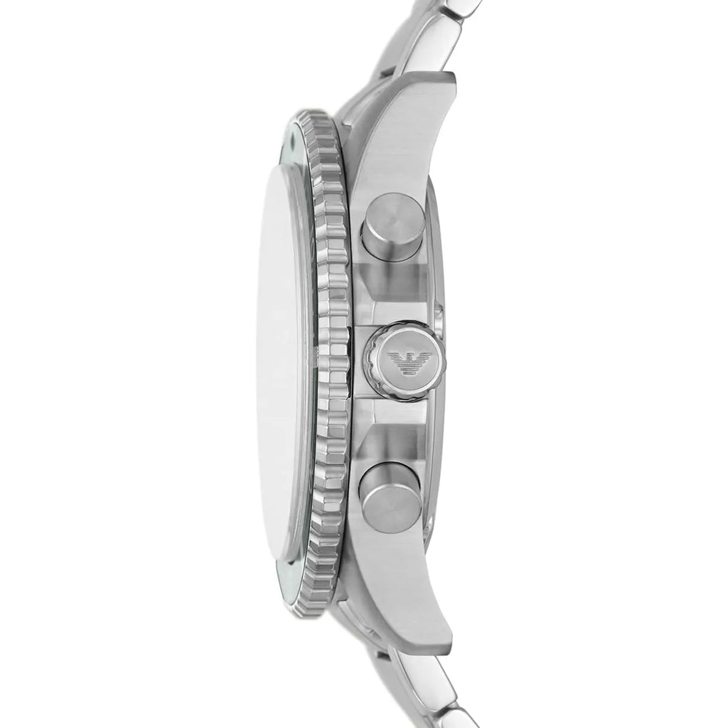 Emporio Armani Diver AR11500 Men's Chronograph Watch – Green Sunray & Green Stainless Steel Bracelet