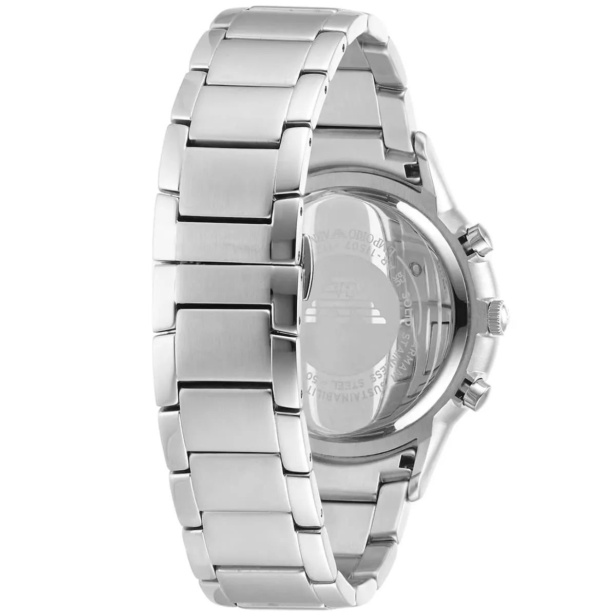 Emporio Armani Renato AR11507 Men's Chronograph Watch – Green Sunray & Silver Stainless Steel Bracelet