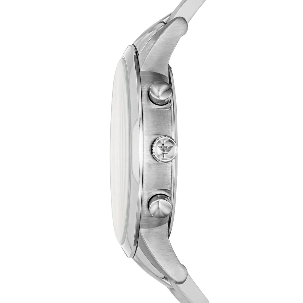 Emporio Armani Renato AR11507 Men's Chronograph Watch – Green Sunray & Silver Stainless Steel Bracelet