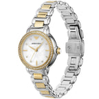 Emporio Armani Mia AR11524 32mm Women's Quartz Watch – Mother-of-Pearl Crystal-Set Floral & Two-Tone Silver and Rose Gold Stainless Steel Bracelet