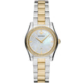 Emporio Armani Federica AR11559 32mm Women's Quartz Watch – Mother-of-Pearl Crystal-Set & Two-Tone Silver and Rose Gold Stainless Steel Bracelet