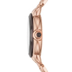 Emporio Armani Mia AR11570 32mm Women's Quartz Watch – Chocolate Crystal-Set Sunray & Rose Gold Stainless Steel Bracelet