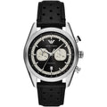 Emporio Armani Racer AR11635 42mm Men's Chronograph Watch – Black & Black Genuine Leather Strap