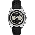 Emporio Armani Racer AR11635 42mm Men's Chronograph Watch – Black & Black Genuine Leather Strap