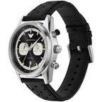 Emporio Armani Racer AR11635 42mm Men's Chronograph Watch – Black & Black Genuine Leather Strap