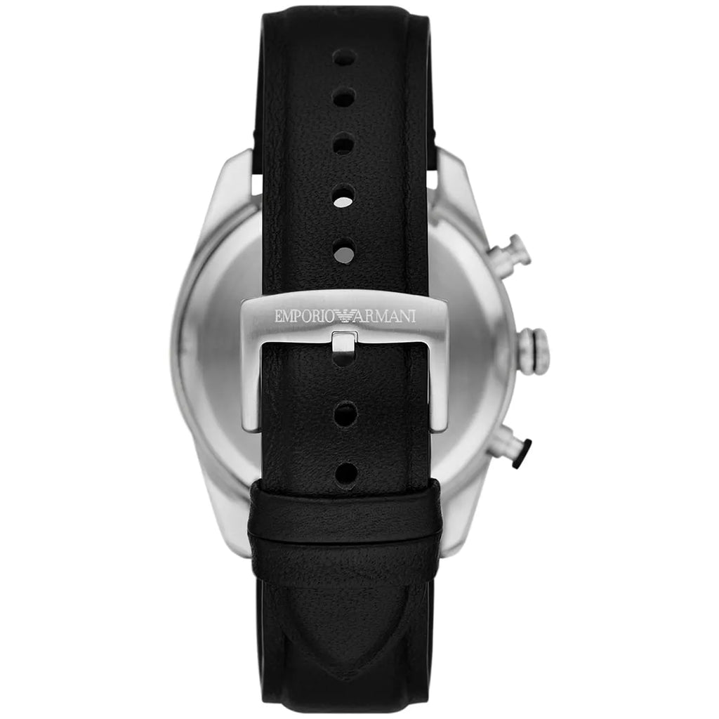 Emporio Armani Racer AR11635 42mm Men's Chronograph Watch – Black & Black Genuine Leather Strap