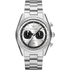 Emporio Armani Racer AR11636 42mm Men's Chronograph Watch – Silver Sunray & Silver Stainless Steel Bracelet