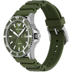 Emporio Armani World Explorer AR11638 42mm Men's Quartz Watch – Emerald Green Sunray & Green Rubber Strap