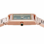 Emporio Armani Genni AR11641 32mm Women's Quartz Watch – Emerald Green Crystal-Set & Rose Gold Stainless Steel Bracelet