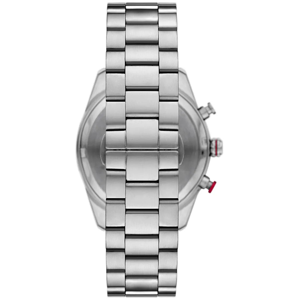 Emporio Armani Racer AR11676 42mm Men's Chronograph Watch – Navy Blue Sunray & Silver Stainless Steel Bracelet