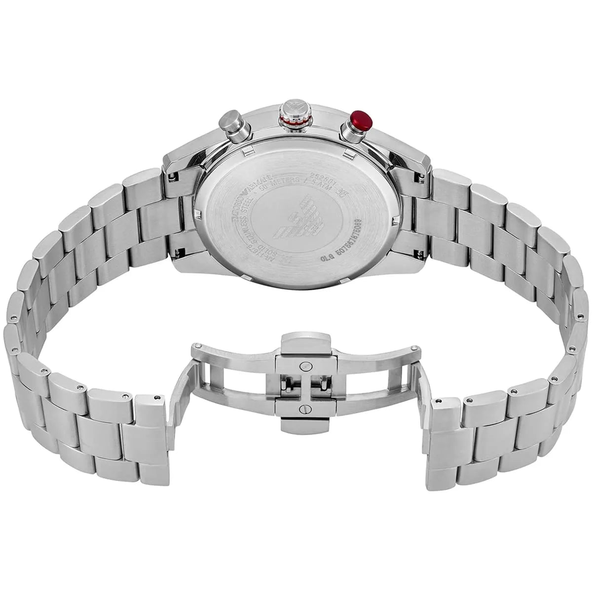 Emporio Armani Racer AR11676 42mm Men's Chronograph Watch – Navy Blue Sunray & Silver Stainless Steel Bracelet