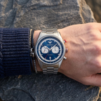 Emporio Armani Racer AR11676 42mm Men's Chronograph Watch – Navy Blue Sunray & Silver Stainless Steel Bracelet
