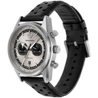 Emporio Armani Racer AR11677 42mm Men's Chronograph Watch – Silver Sunray & Black Genuine Leather Strap
