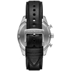 Emporio Armani Racer AR11677 42mm Men's Chronograph Watch – Silver Sunray & Black Genuine Leather Strap