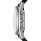 Emporio Armani Racer AR11677 42mm Men's Chronograph Watch – Silver Sunray & Black Genuine Leather Strap