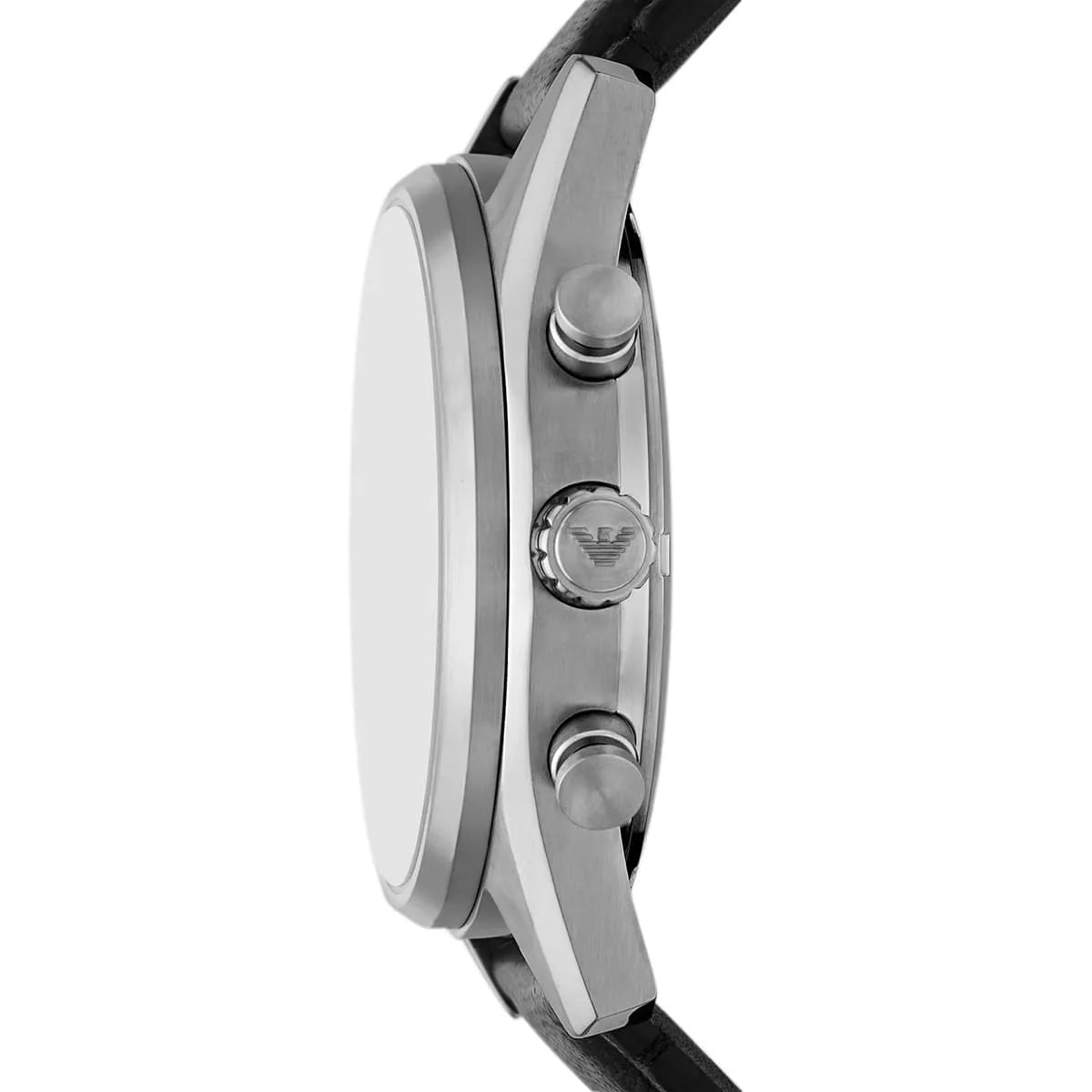 Emporio Armani Racer AR11677 42mm Men's Chronograph Watch – Silver Sunray & Black Genuine Leather Strap