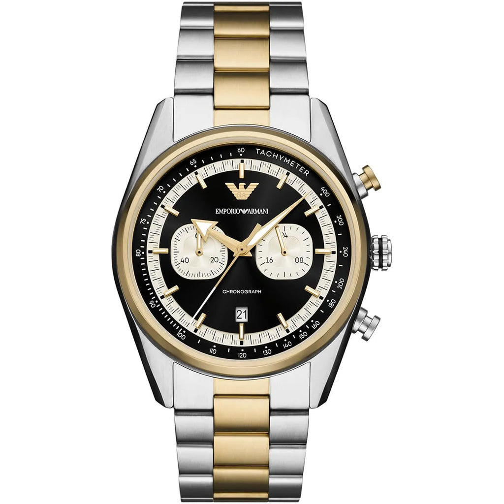 Emporio Armani Racer AR11678 42mm Men's Chronograph Watch – Two-Tone & Two-Tone Stainless Steel Bracelet